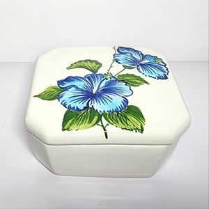 Hand painted Leonardo Ceramic trinket box Home Decor Accent Dish Jewelry Box
